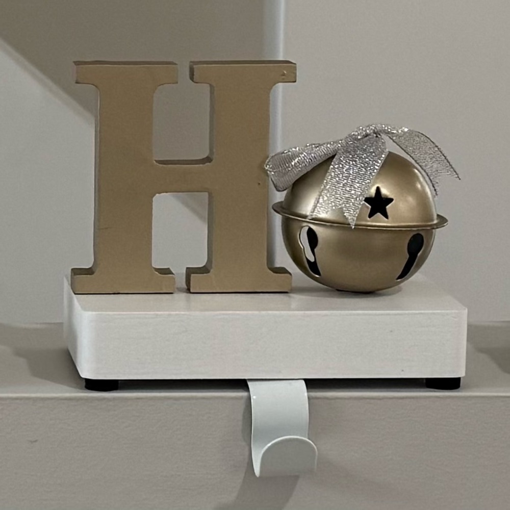 Gold and White Holiday Stocking Hanger